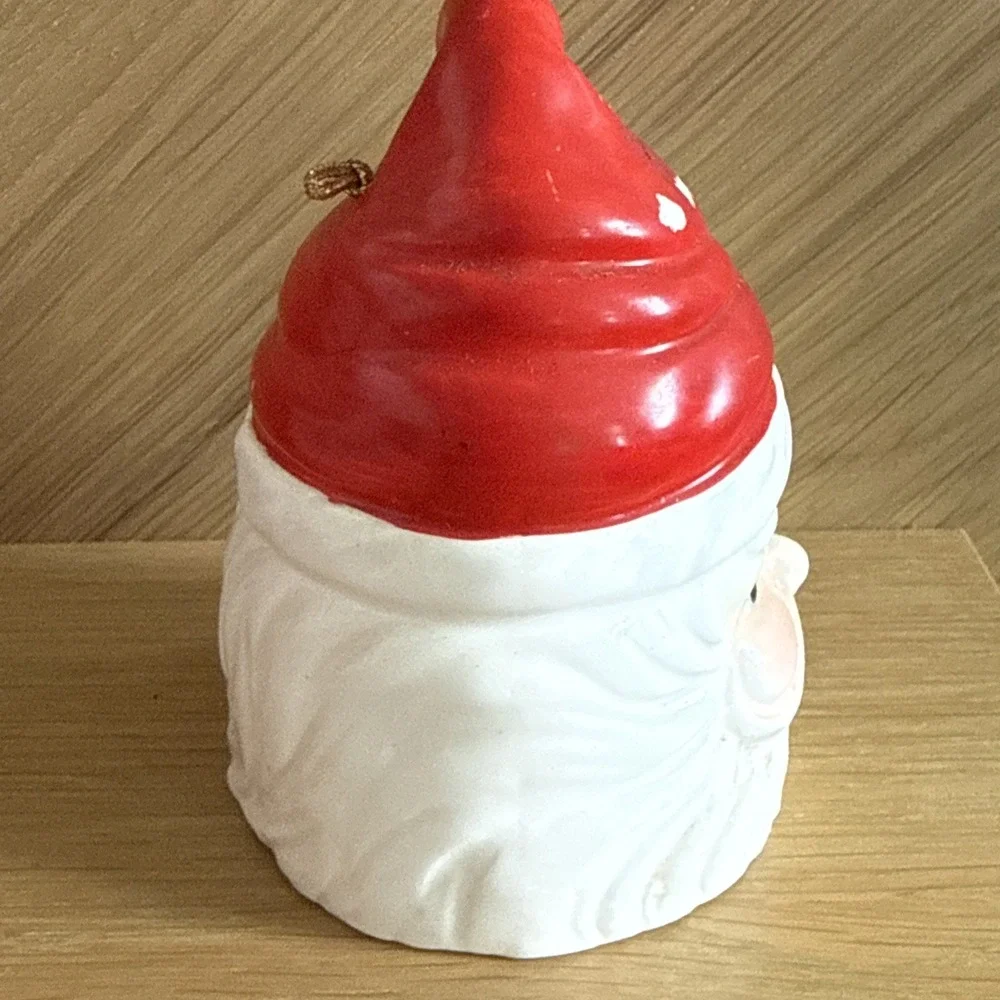 Vintage Santa Ron Gordon Designs Porcelain Head Bell Christmas Decor Red White